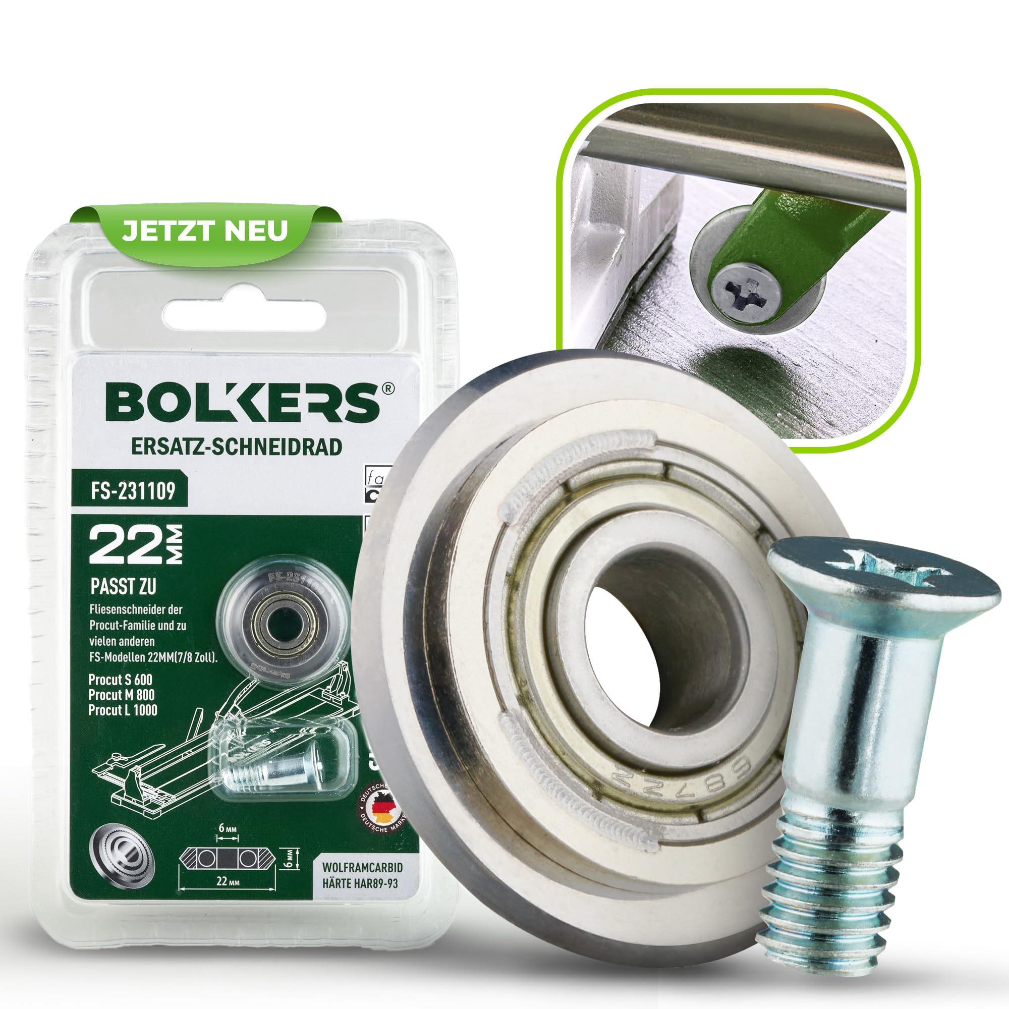 BOLKERS® ProCut Serie - Ersatz-Schneidrad 22×6×6mm