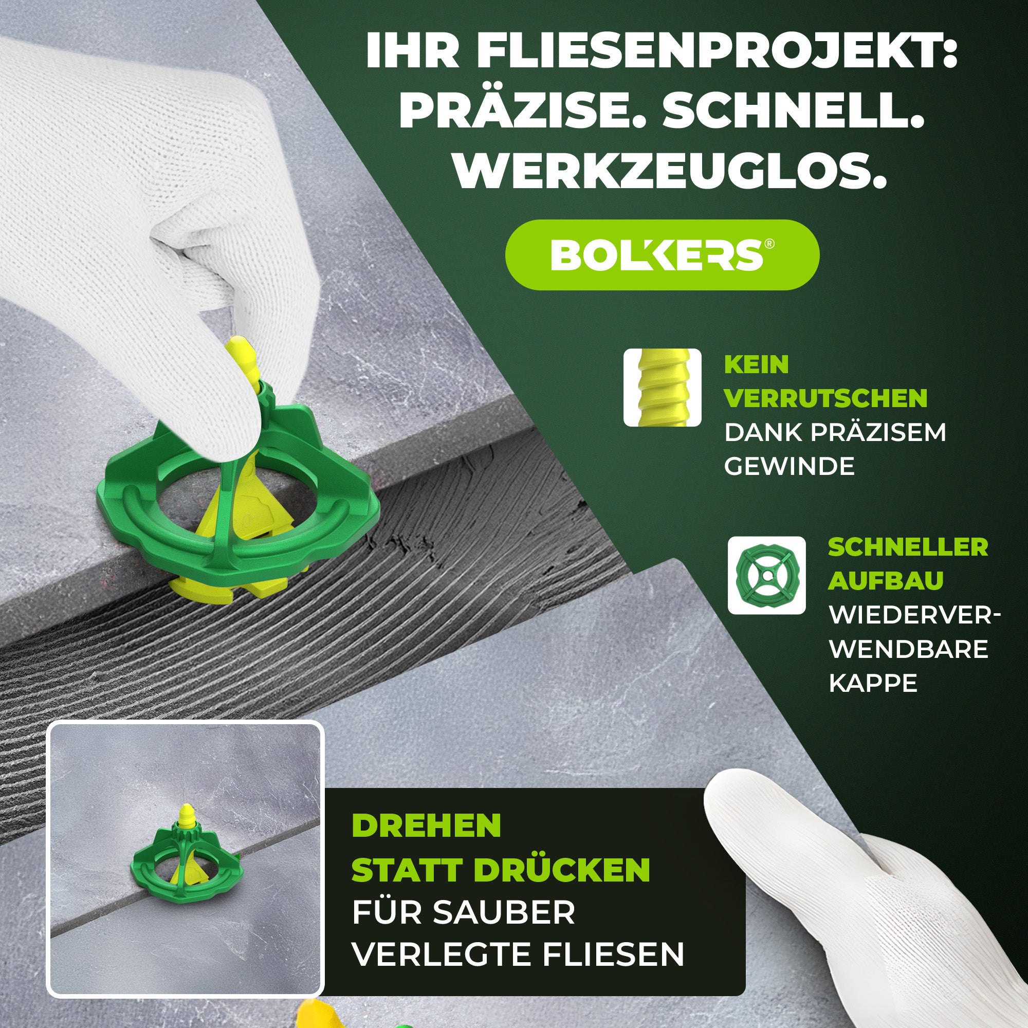 BOLKERS® ProLevel 2mm Fliesen Nivelliersystem